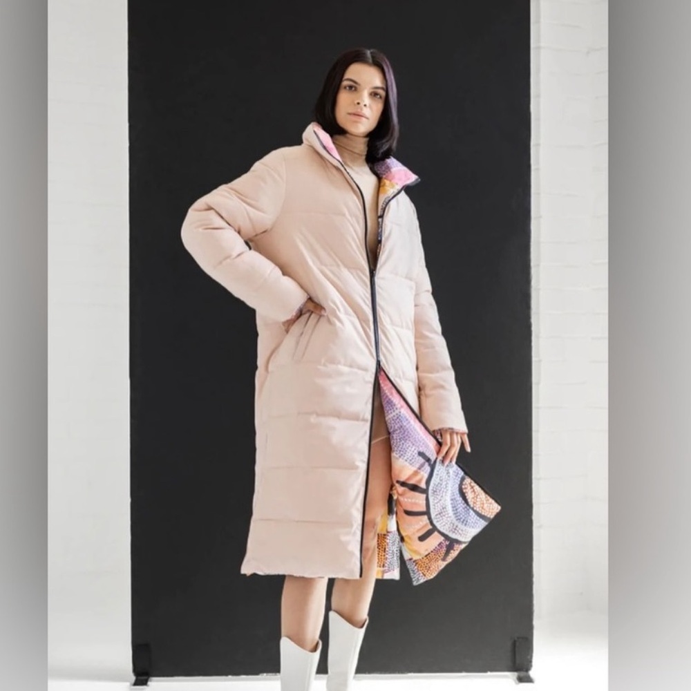 Anthropologie Unreal Fur Awari Puffer Coat Size L - Picture 7 of 11